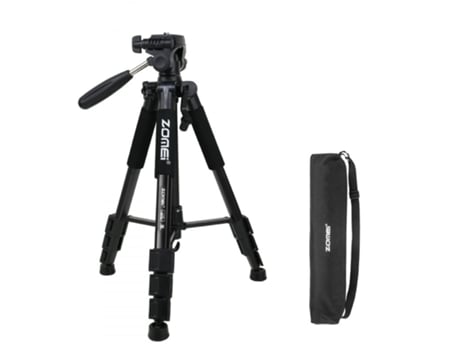 Soporte para teléfono móvil Pro Aluminio Q111 Trípode para cámara DSLR Soporte de luz de relleno de video negro