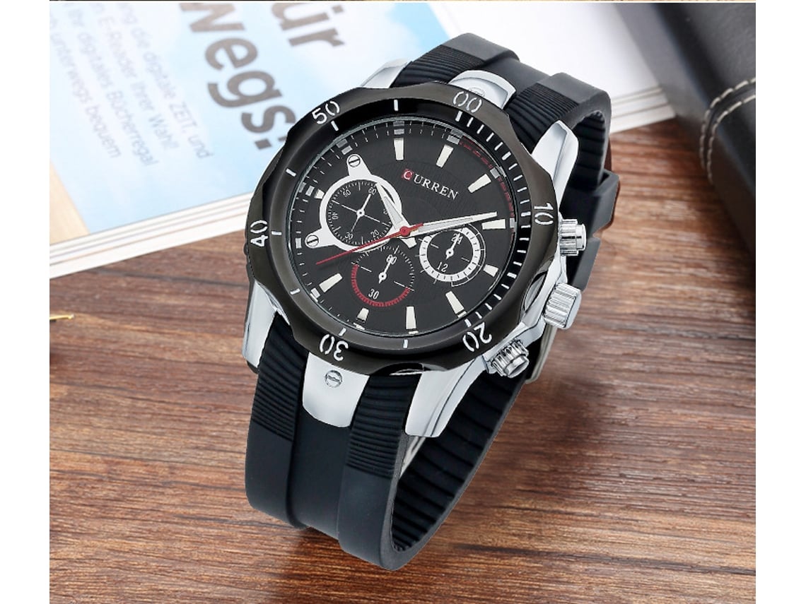 Reloj De Hombre, Correa De Silicona, Movimiento Japonés.