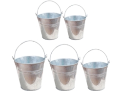 Juego De 5 Mini Macetas Decorativas Galvanizadas