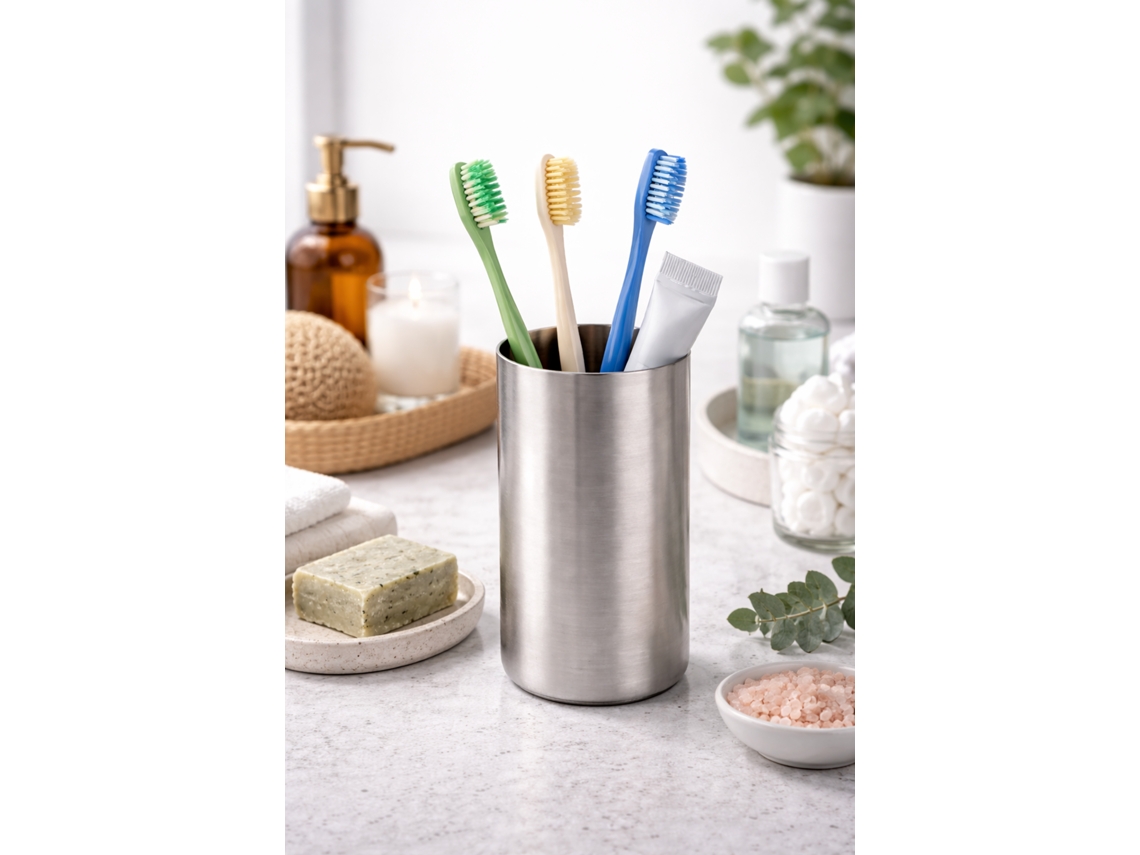 Vaso Para Cepillos De Dientes Acero Inoxidable