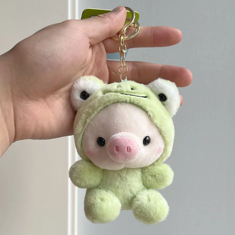 (verde) Lindo Llavero De Peluche De Cerdito