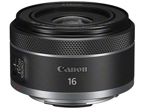 Objetivo Canon Rf 16mm f2.8 stm camera es negro encaje apertura f22