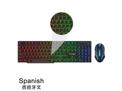 Kit de teclado y ratón con cable Yuysan Tf200 luminoso en español