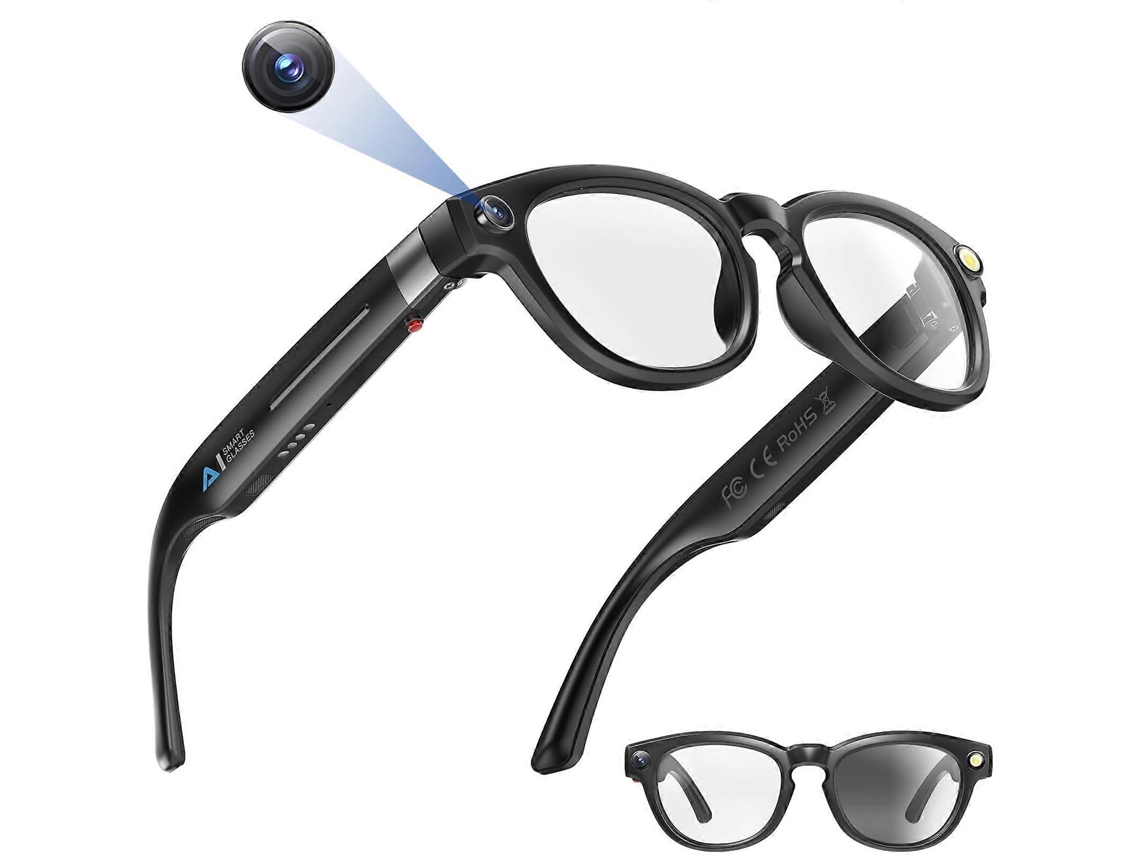 Gafas inteligentes con cámara, video HD de 1080p, traducción por IA, Bluetooth 5.3 y lentes que cambian de color Q8 A