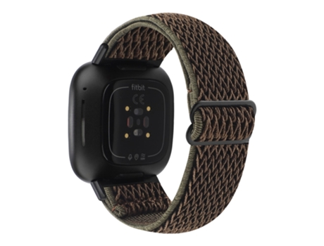Correa de nailon ajustable patrón de ondas para Fitbit Versa 3/Versa Sense - verde intenso