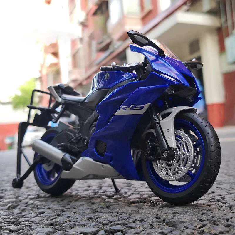 (azul) Coche De Juguete Modelo Motocicleta, Amortiguador De Motocicleta Coleccionable