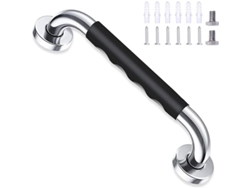 Mango De Seguridad Para Baño Negro 30cm, Antideslizante, Acero Inoxidable Sus304, Montaje En Pared, Capacidad 200kg