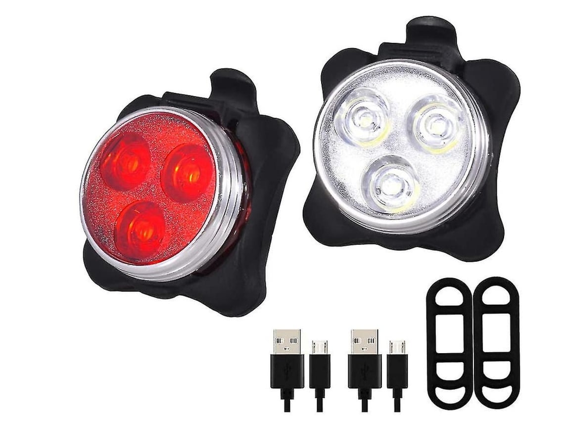 Conjunto Luz Bicicleta Frontal/trasera 4modos Ipx8 Roja Yizhood