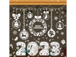 juegos de adhesivos para cristales de ventanas, adornos navideños, adhesivos navideños, Papá Noel, alce, muñeco de nieve, adhesivos estáticos