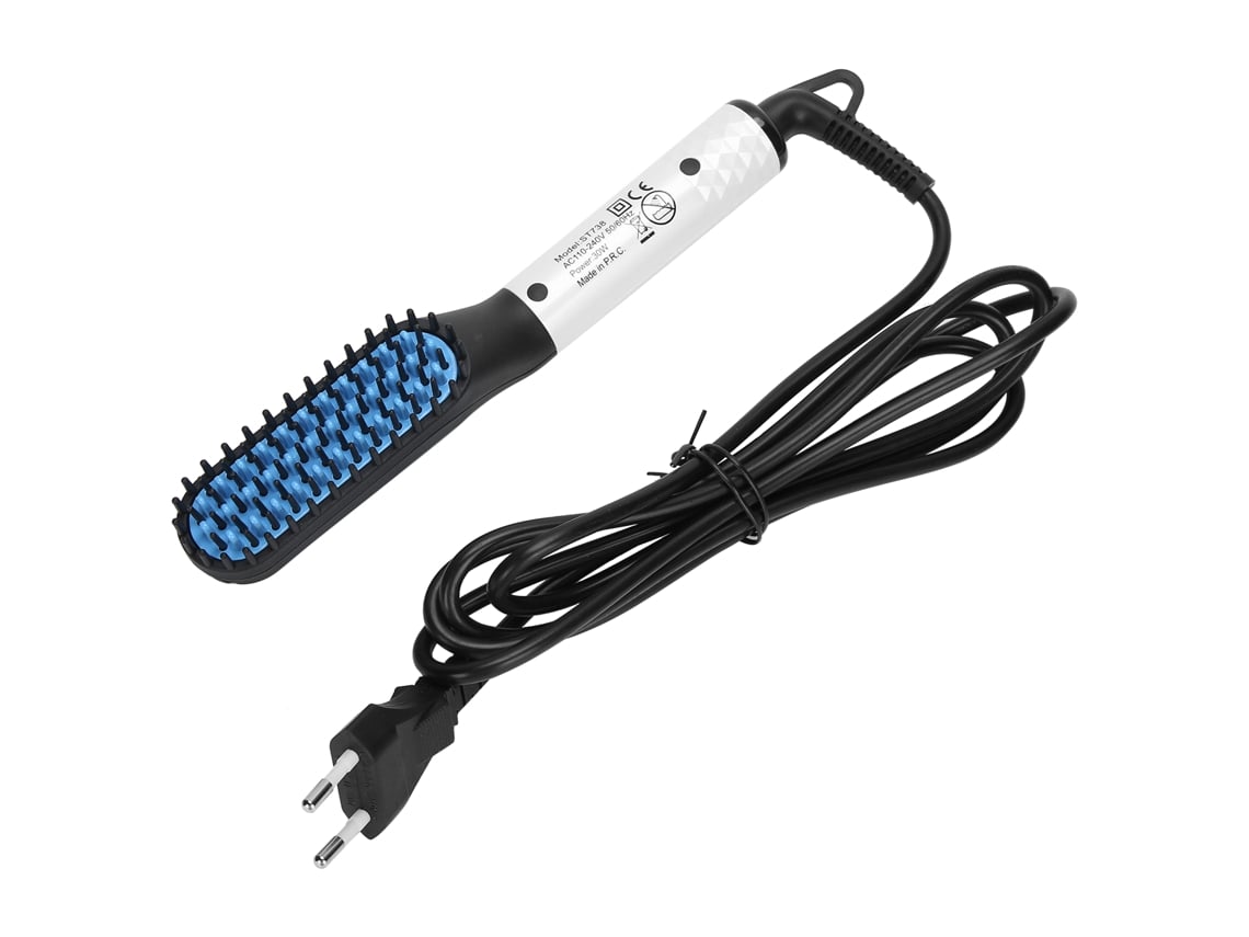 Peine Alisador De Barba Eléctrico Con Ceramica - 2 Niveles De Temperatura - Antiquemaduras - Blanco