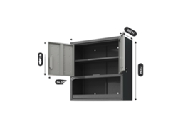 Armario para herramientas, diseño con cerradura, amplias opciones de almacenamiento, negro/gris
