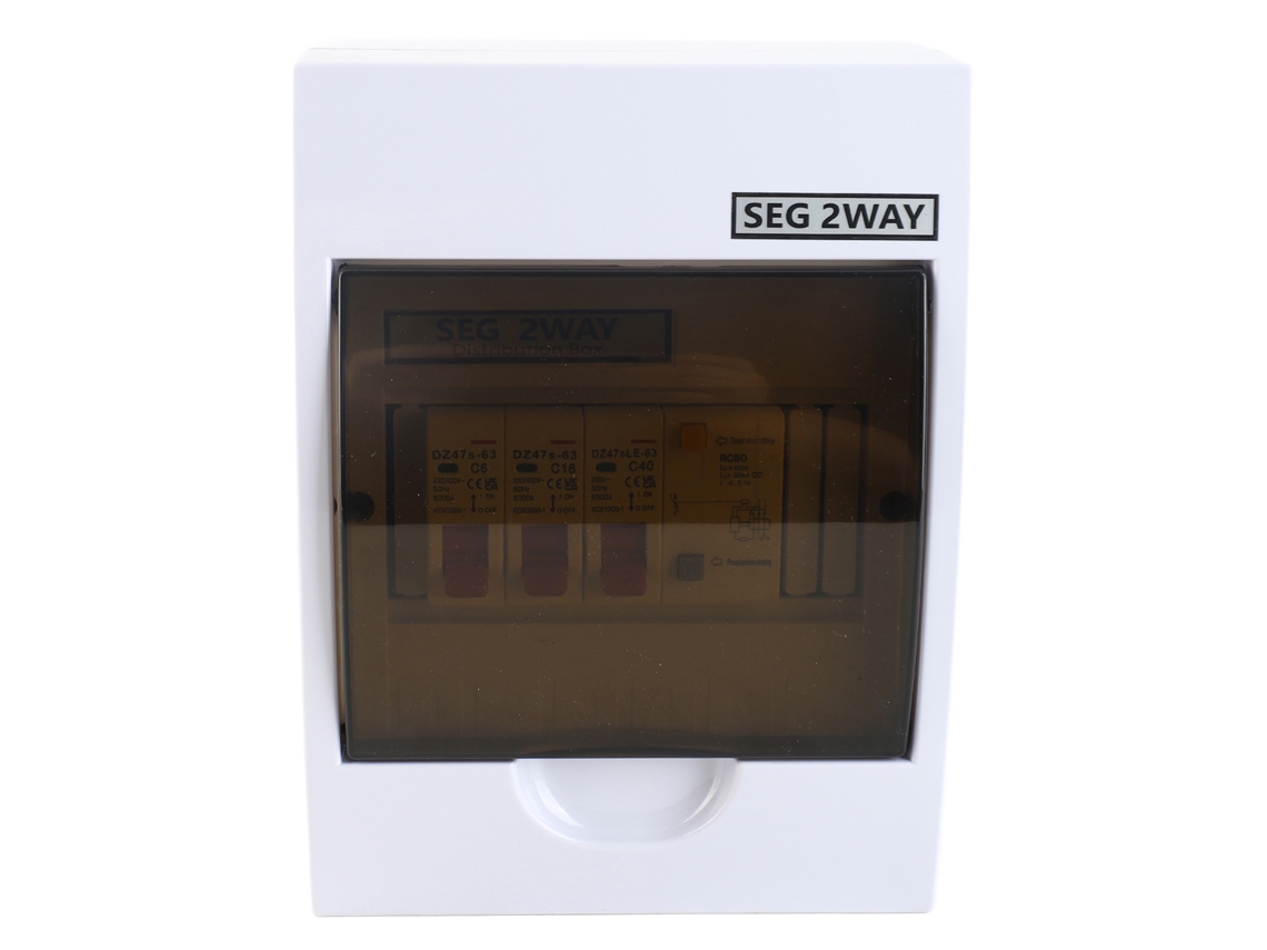 Caja De Fusibles De 2 Vías 40a 30ma Rcd + 2 Mcb Para Garajes Y Edificios Residenciales