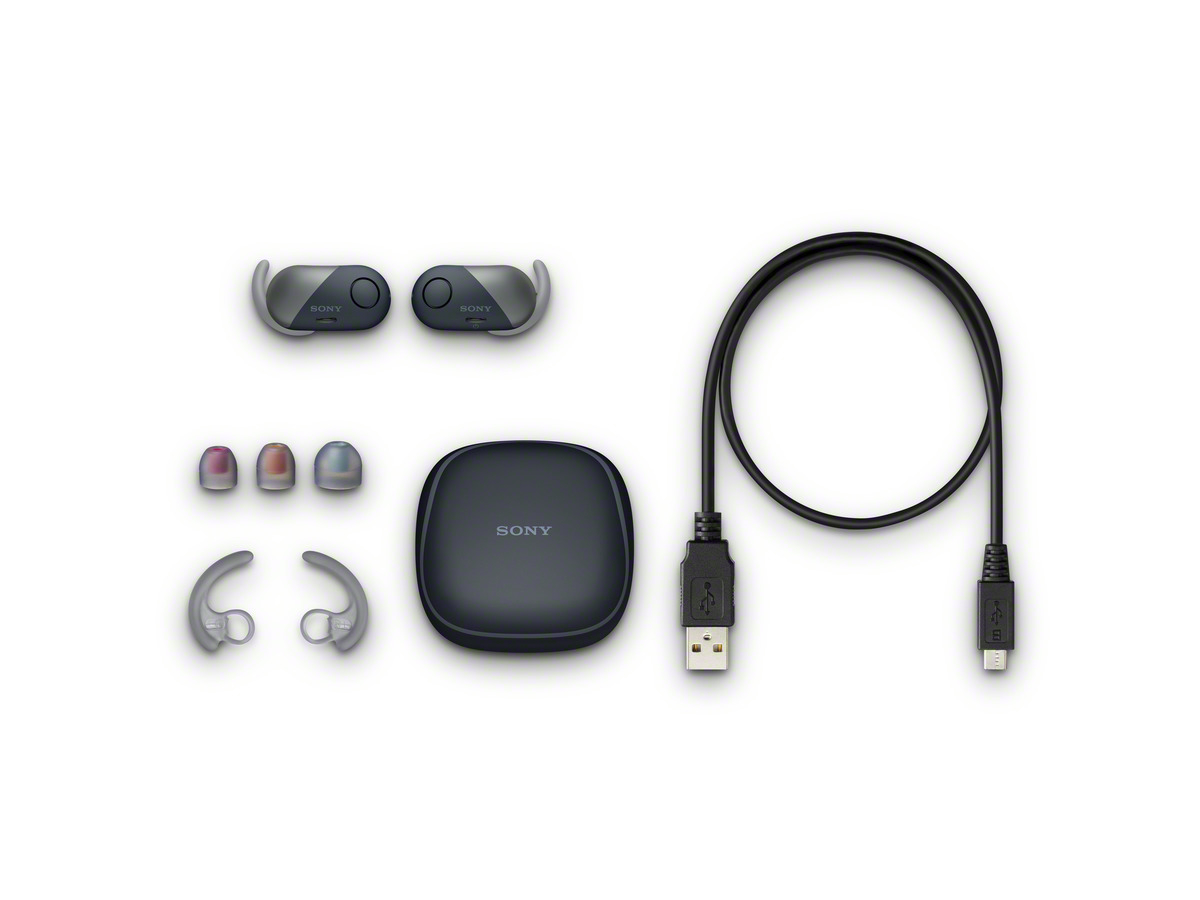 Auriculares Bluetooth True Wireless SONY Wf-Sp700 (In Ear - Micrófono - Noise Cancelling - Negro)
