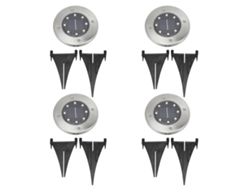 2026-4 Piezas Lámparas Solares Enterradas Impermeables 8led Para Jardín Patio Sendero Cesped Iluminación Exterior
