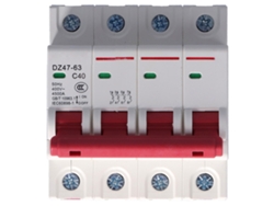 Disyuntor Mini MCB 2026 de 4 polos con protección contra sobrecarga y cortocircuito, 40 A 400 V, residencial.