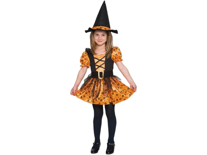 Disfraz de Niña DISFRAZZES Bruja Naranja (Talla: 10 a 12 años)