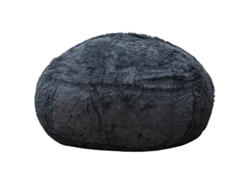 Puf Gigante De Pelo Desenfundable Gris 160 Cm