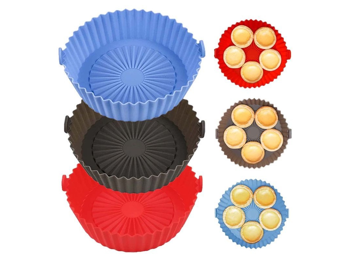 2026-33828-lineros De Silicona Para Freidora De Aire Reutilizables, Accesorios Esenciales 3 Piezas 6.5 Pulgadas