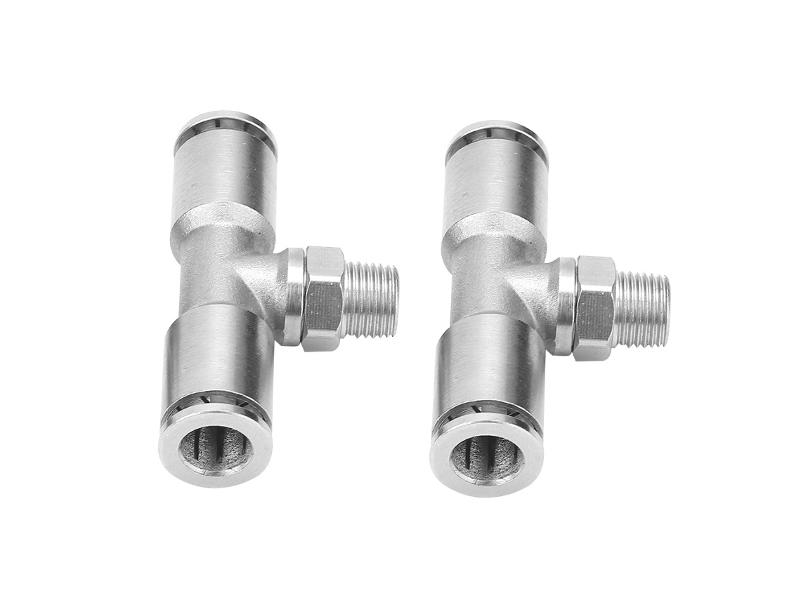 2026velora-2 Piezas Conector rápido neumático de cobre de 3 vías con rosca macho de 8 mm BSPP 1/8''