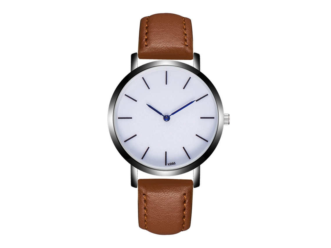 Reloj Casual De Moda Unisex Con Cuerda De Cuero Café De Mármol Zhoulianfa