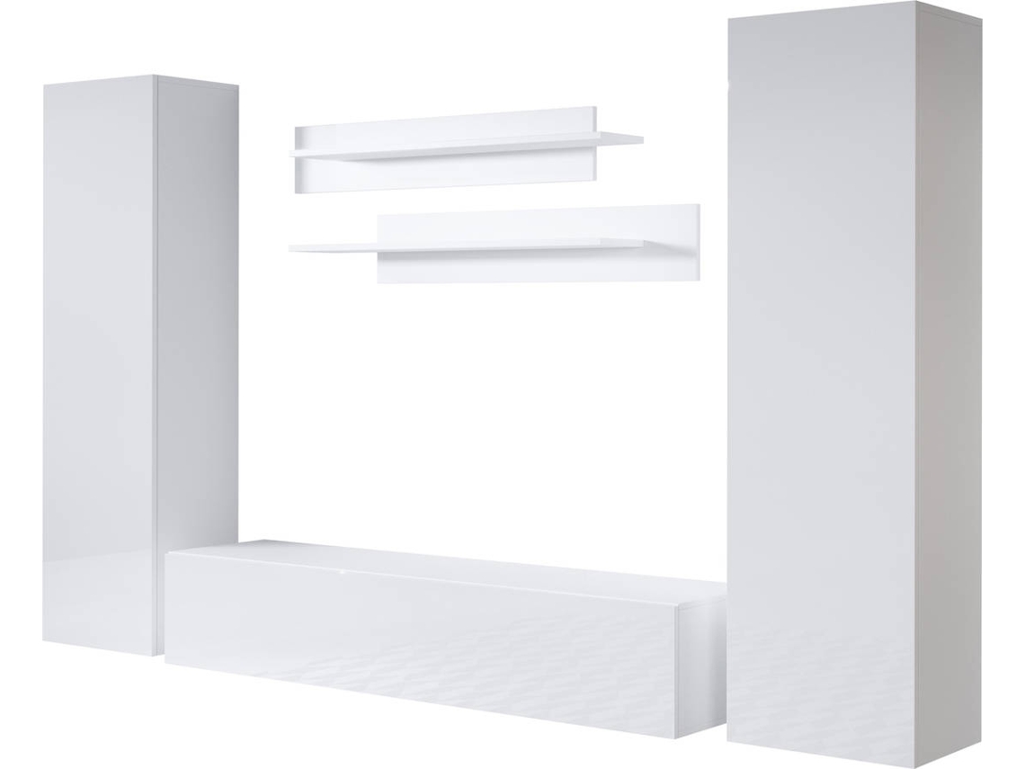 Conjunto de Muebles de TV MÓVEIS BONITOS Luke 3 (Blanco - 260x40x165 cm)