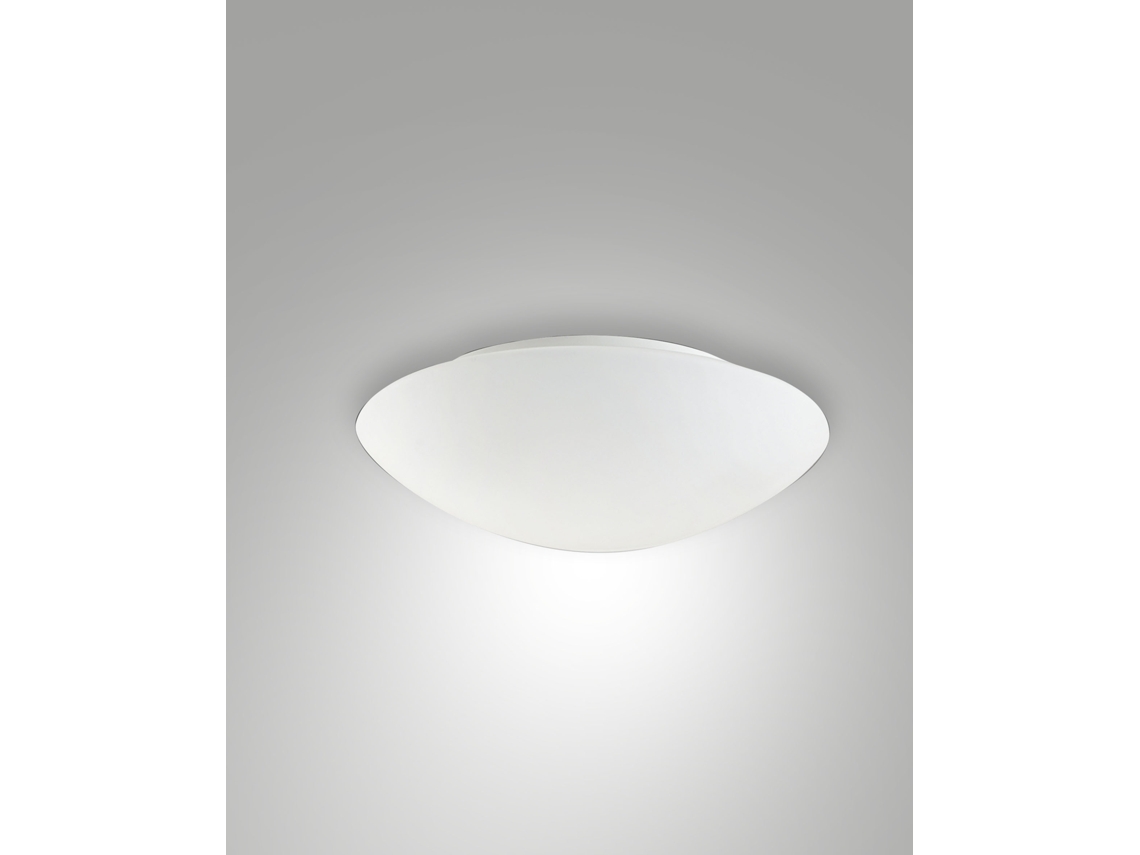 Lámpara De Techo Pandora Metal Y Vidrio Soplado Blanco Casquillo E27 60w Con Sensor Movimiento Integrado Ø30 Cm Diseño Moderno Interior