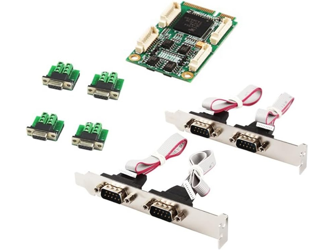 Tarjeta Controladora De E/s Industrial Con Puerto Serie Pci Mini Pcie De 4 Puertos Rs422 Rs485 Db9 De Tamaño Medio