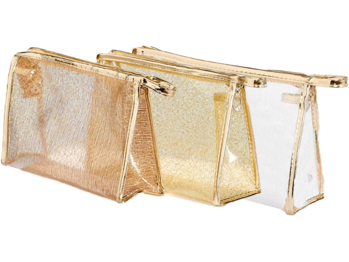 Juego De 3 Neceseres Transparentes Para Maquillaje, Estuche Portátil Y Elegante Bolsa De Aseo.