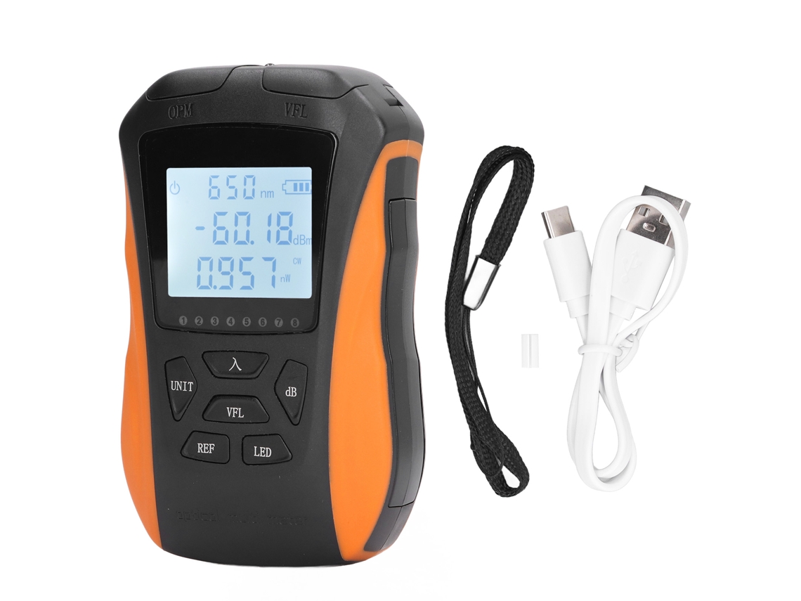 Medidor De Potencia De Fibra Óptica Con Localizador Visual De Fallas De 15 Km Y Comprobador De Cables Rj45 De -50 A +26 Dbm.