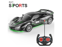 Coche RC 1/18 con luz LED, control remoto de 2,4 G, vehículo deportivo de alta velocidad para niños y niñas, Aeuzwr