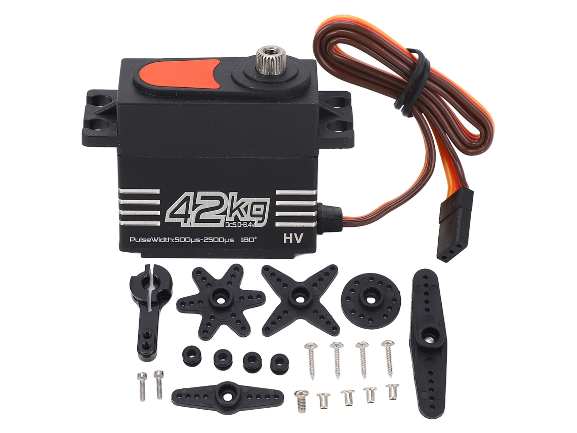 Servo Digital De Alta Torque 42kg Motor Brushless Engrenagem Metal Para Rc Crawler 1/8 1/10