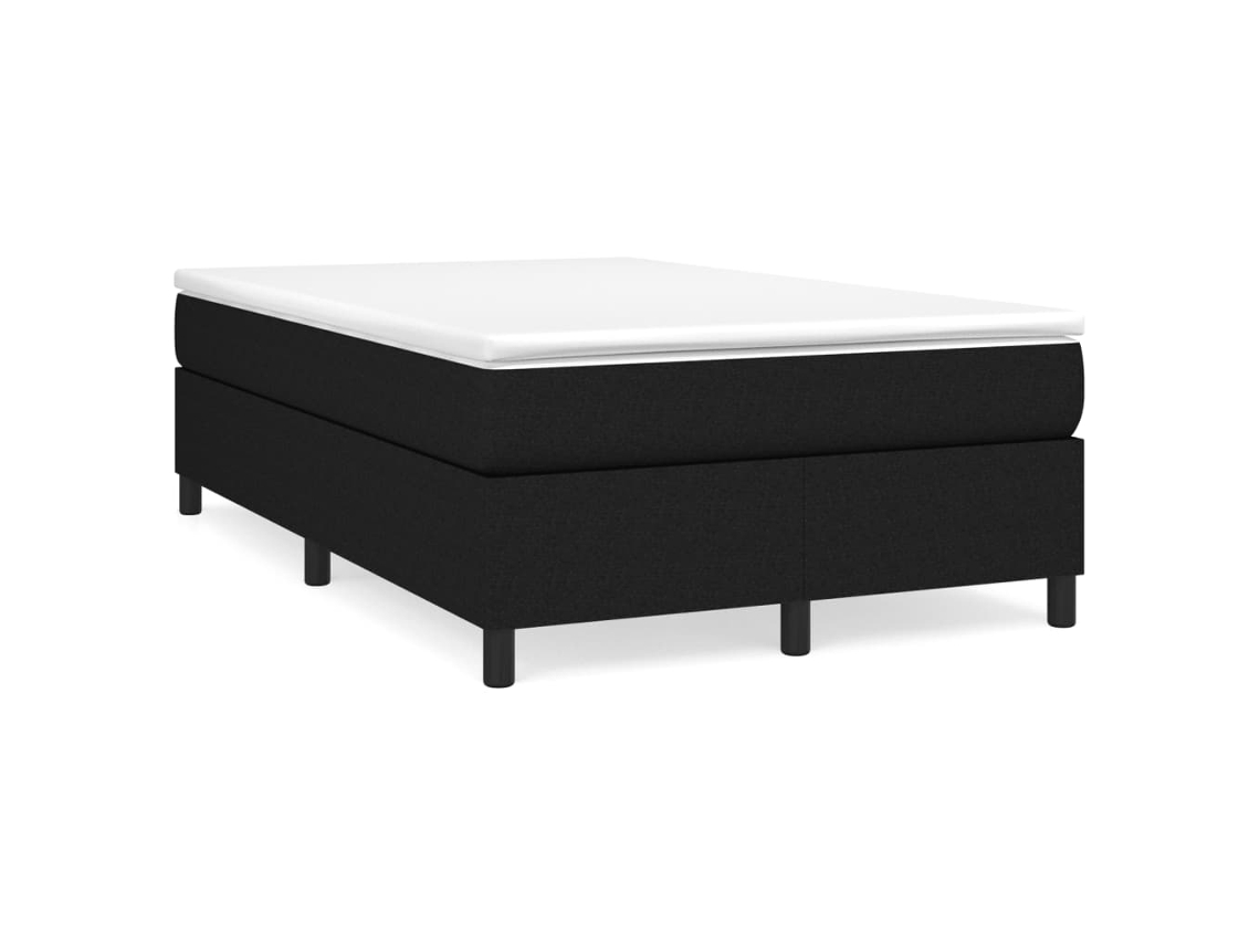 Cama Box Spring Con Colchón Tela Negro 120x190 Cm