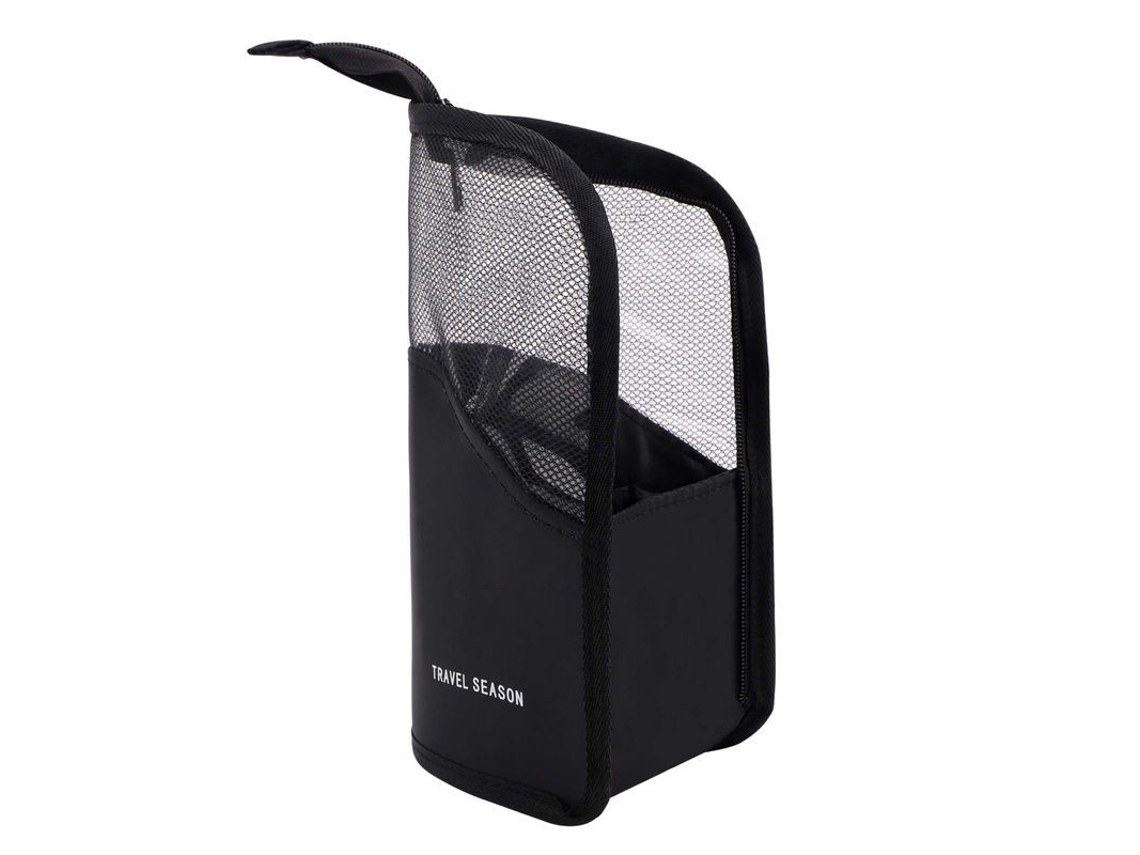 Estuche Vertical Semitransparente Para Brochas De Maquillaje Con Cremallera (negro)