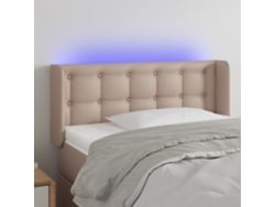 Cabecero Con Led Cuero Sintético Capuchino 103x16x78/88 Cm