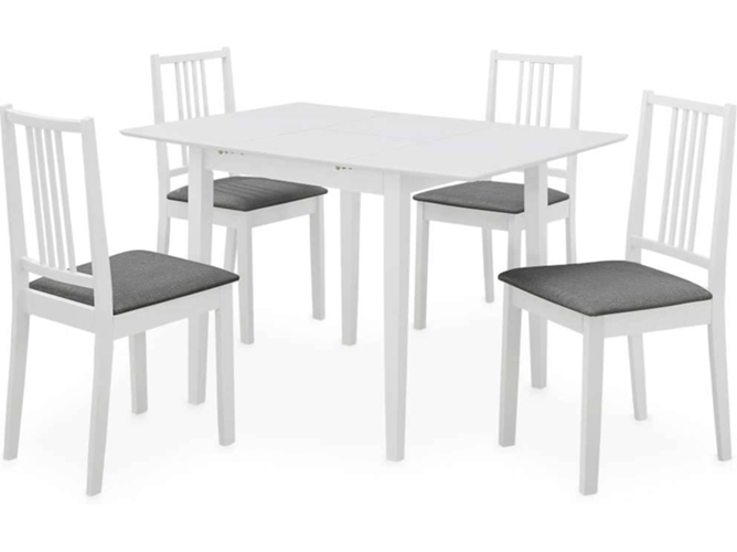 Conjunto 5 de muebles de comedor VIDAXL MDF blanco