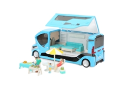 Modelo De Carro De Férias Turístico 1:20 Em Liga De Zinco Brinquedo Presente Para Meninos E Meninas Azul