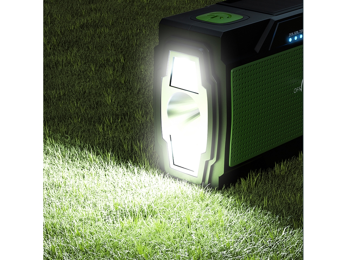 Gerador Elétrico De Manivela Portátil Rádio Am/fm Lanterna Led Solar Usb Para Emergência Camping