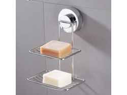 Jabonera de acero inoxidable con diseño contemporáneo y resistente a la corrosión para baño y cocina, ventosa autoadhesiva, fácil instalación, D