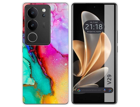 Funda Diseño Mármol para Vivo V29 5G TUMUNDOSMARTPHONE Silicona Multicolor