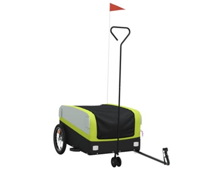 Remolque para bicicleta hierro VIDAXL negro y verde (45 kg)