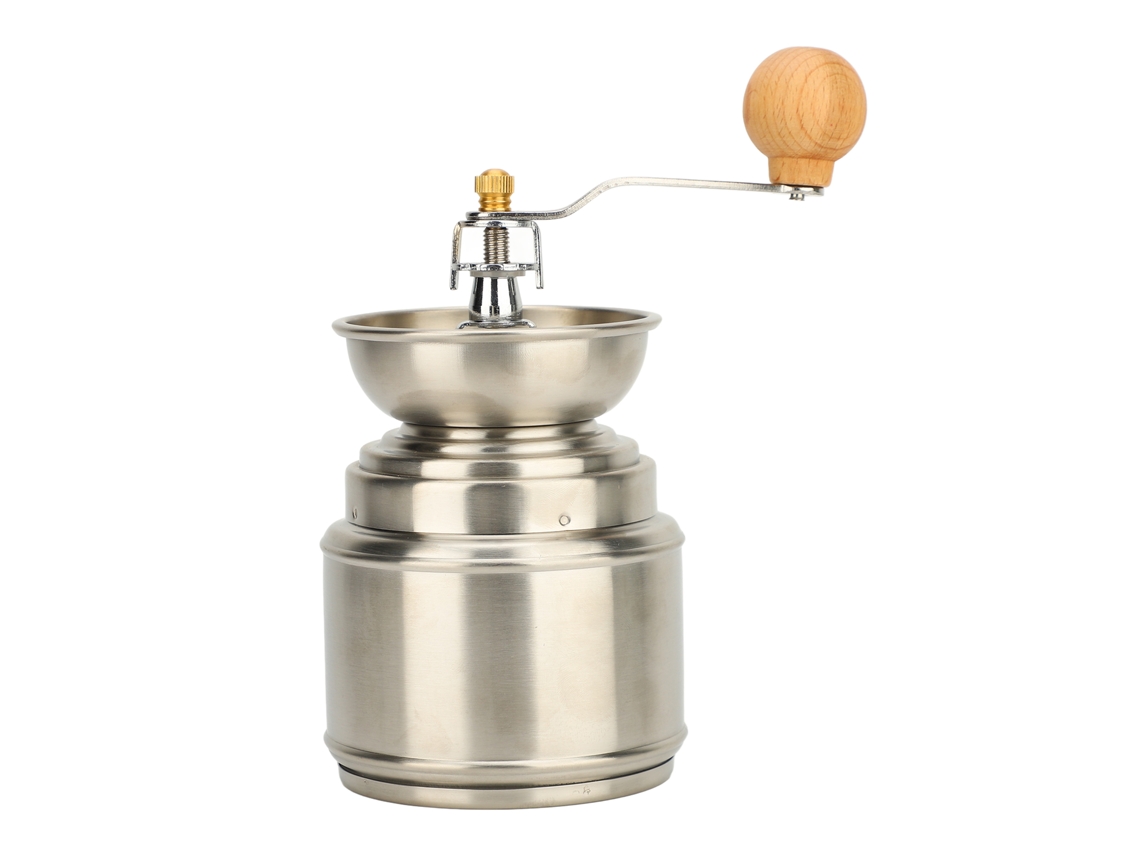 Molinillo De Café Manual De Acero Inoxidable Y Madera Maciza Con Manivela Para Granos.