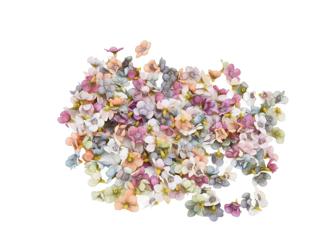 200 Cabezas De Flores De Tela Pequeñas De 2,5 Cm, Flores Artificiales Para Decoración De Bodas, Cumpleaños Y Manualidades.