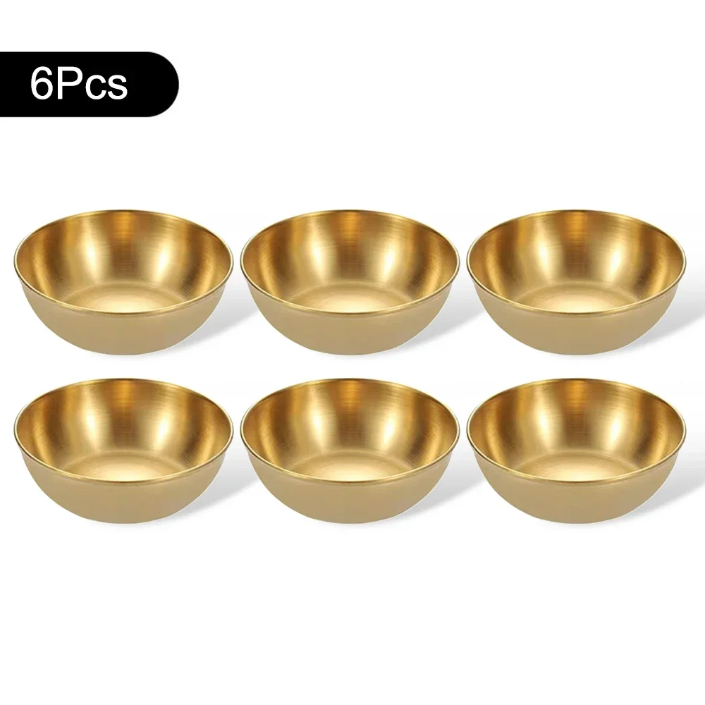 (oro, 6 Piezas) Platos Para Salsas, Platos Para Especias Y Utensilios De Cocina De Acero Inoxidable
