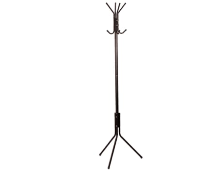 Perchero de Pie Metálico 8 Ganchos Ø48 x 170 cm Negro TIENDA EURASIA