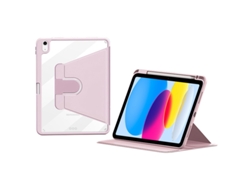 ZRUXE Funda para iPad 10Th Gen 10.9 2021 Zga Tri-Fold 360 Rotation Smart Leather Tablet Case Rosa