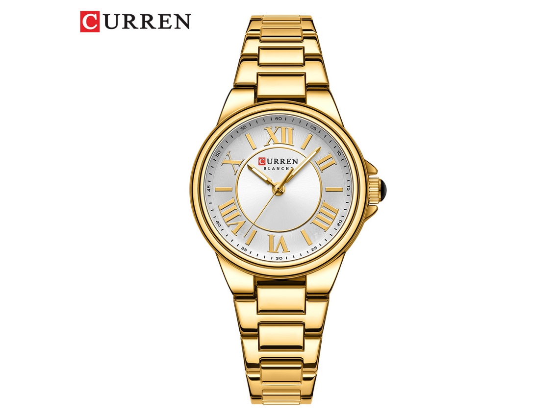 Reloj De Moda Para Mujer, Correa De Acero, Sencillos Números Romanos.