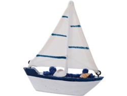 Decoración Única Con Maquetas De Veleros De Madera, 6 Piezas, Estilo Barco De Pesca Mediterráneo.