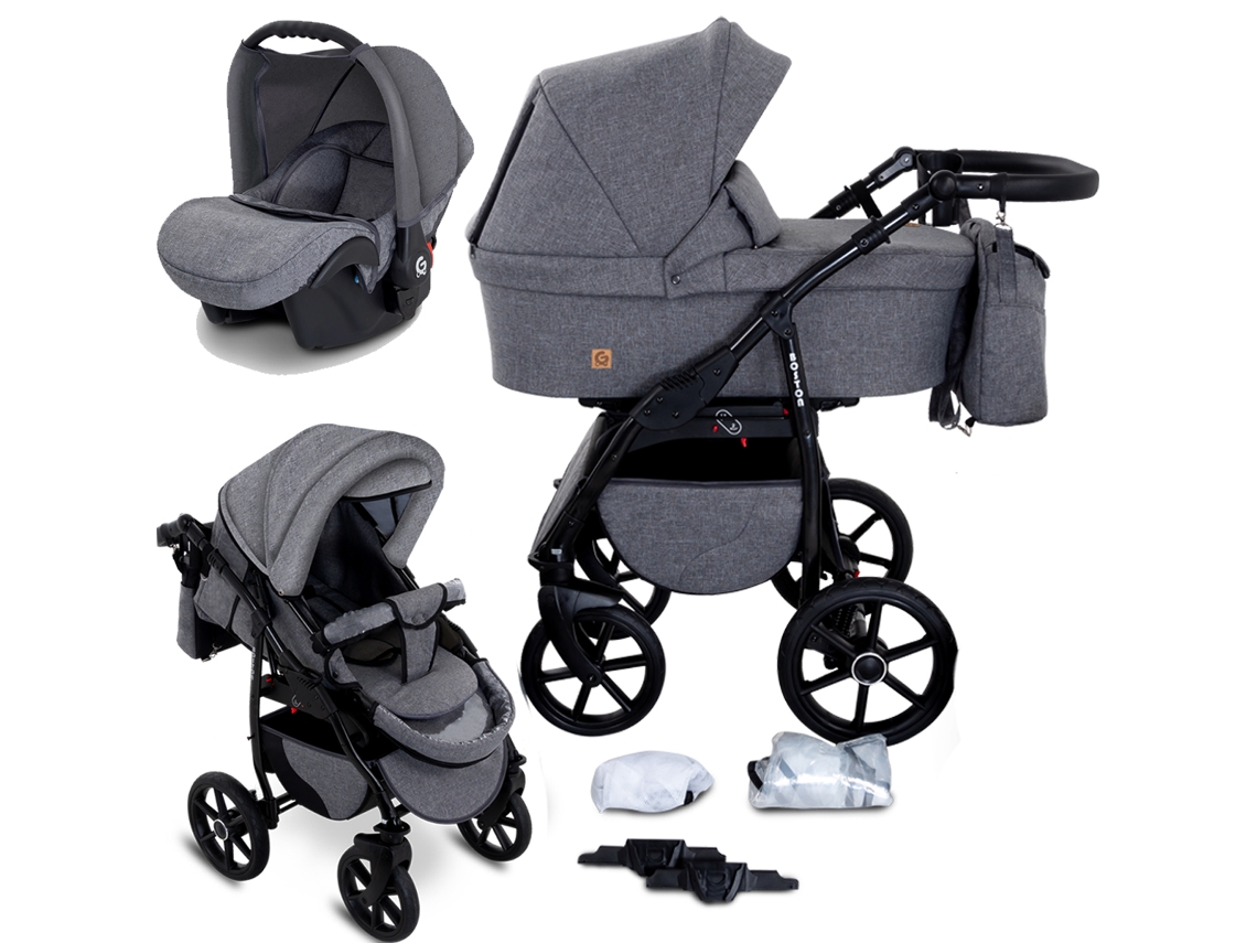 Cochecito de bebé Boston 3 en 1 con asiento de coche Gagadumi