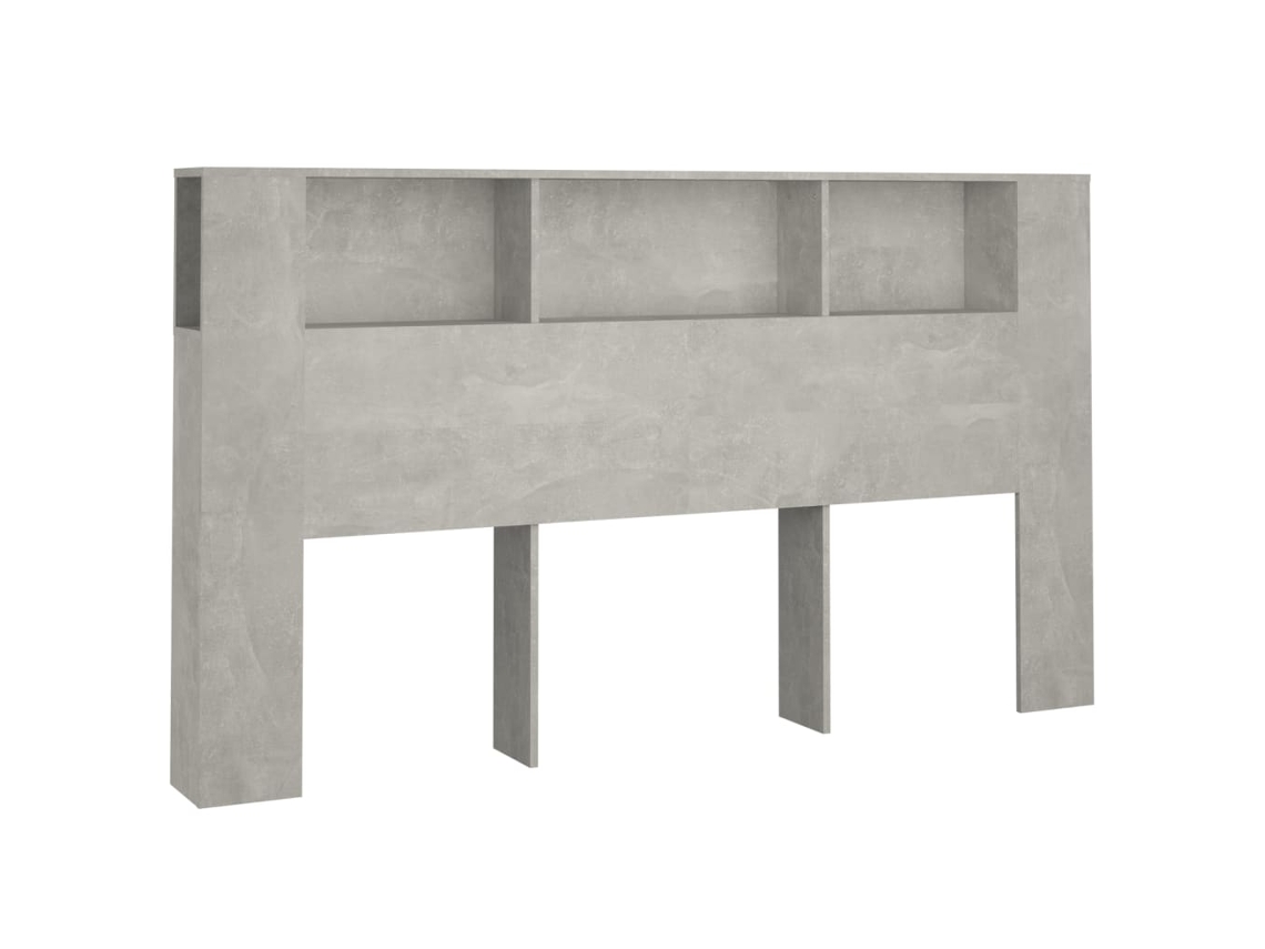 Mesilla de noche MAISON EXCLUSIVE en gris hormigón (180 x 18,5 x 104,5 cm)