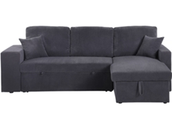 Sofá esquinero convertible de 3 plazas Axel en pana gris de Habitat Et Jardin